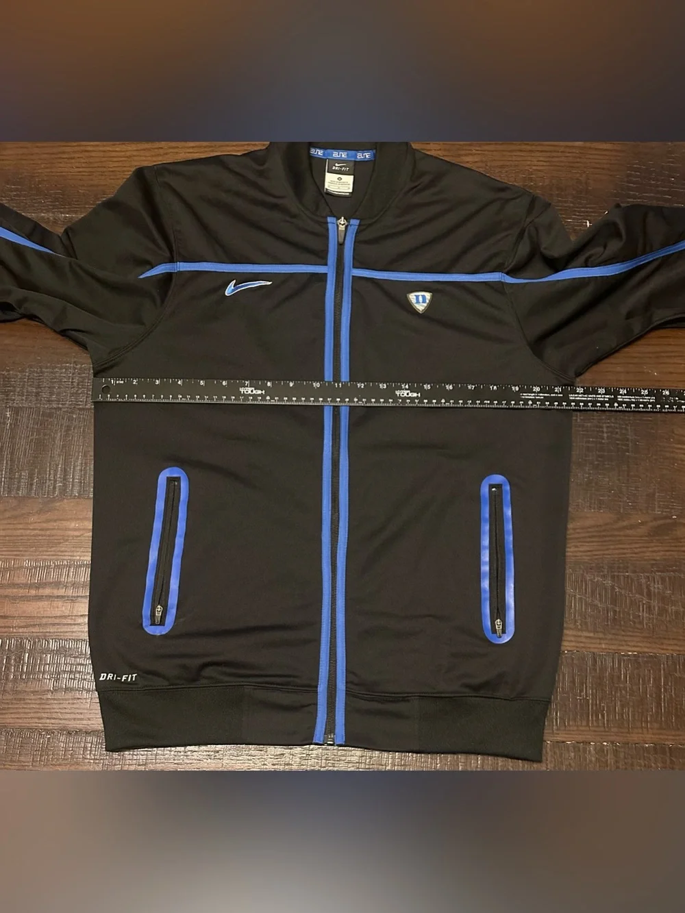Nike Dri-fit Elite Duke Blue Devils Basketball Track Jacket Full Zip Size Medium